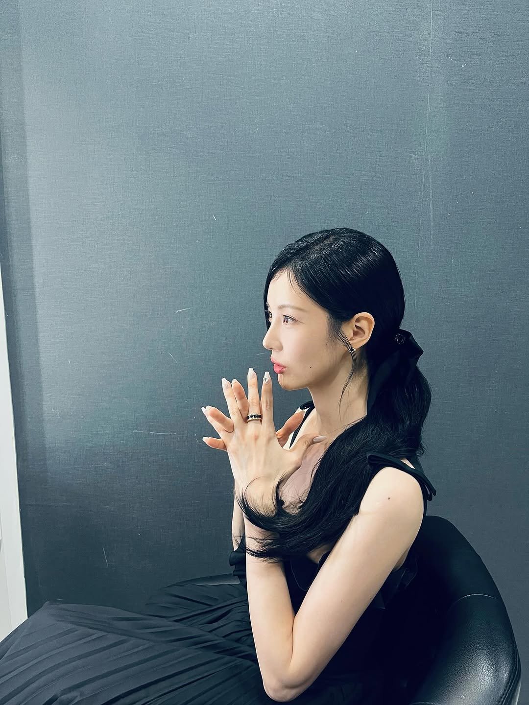 Photo by SEOHYUN on October 02, 2025. May be an image of one or more people, braids, makeup, dress and text.