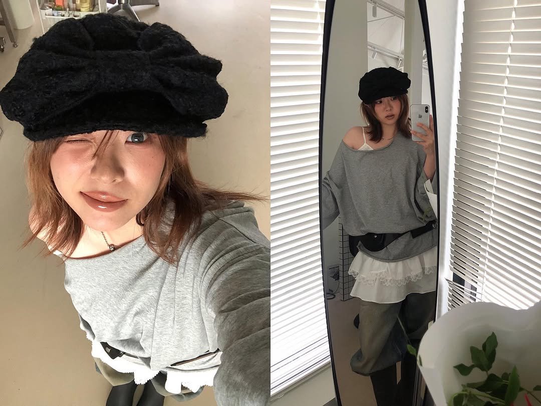 Photo by 메이크업아티스트 서가람 / MYU on September 28, 2025. May be an image of hat, beret, top and text.