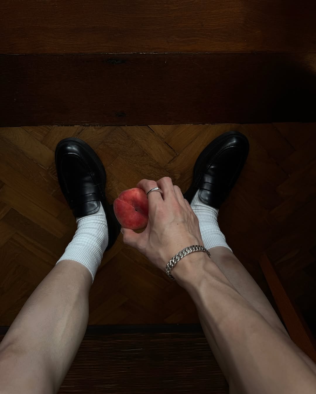 Photo by 정선혁 Seon Hyeok on July 02, 2025. May be an image of apple, wingtip shoes, bandage and text.