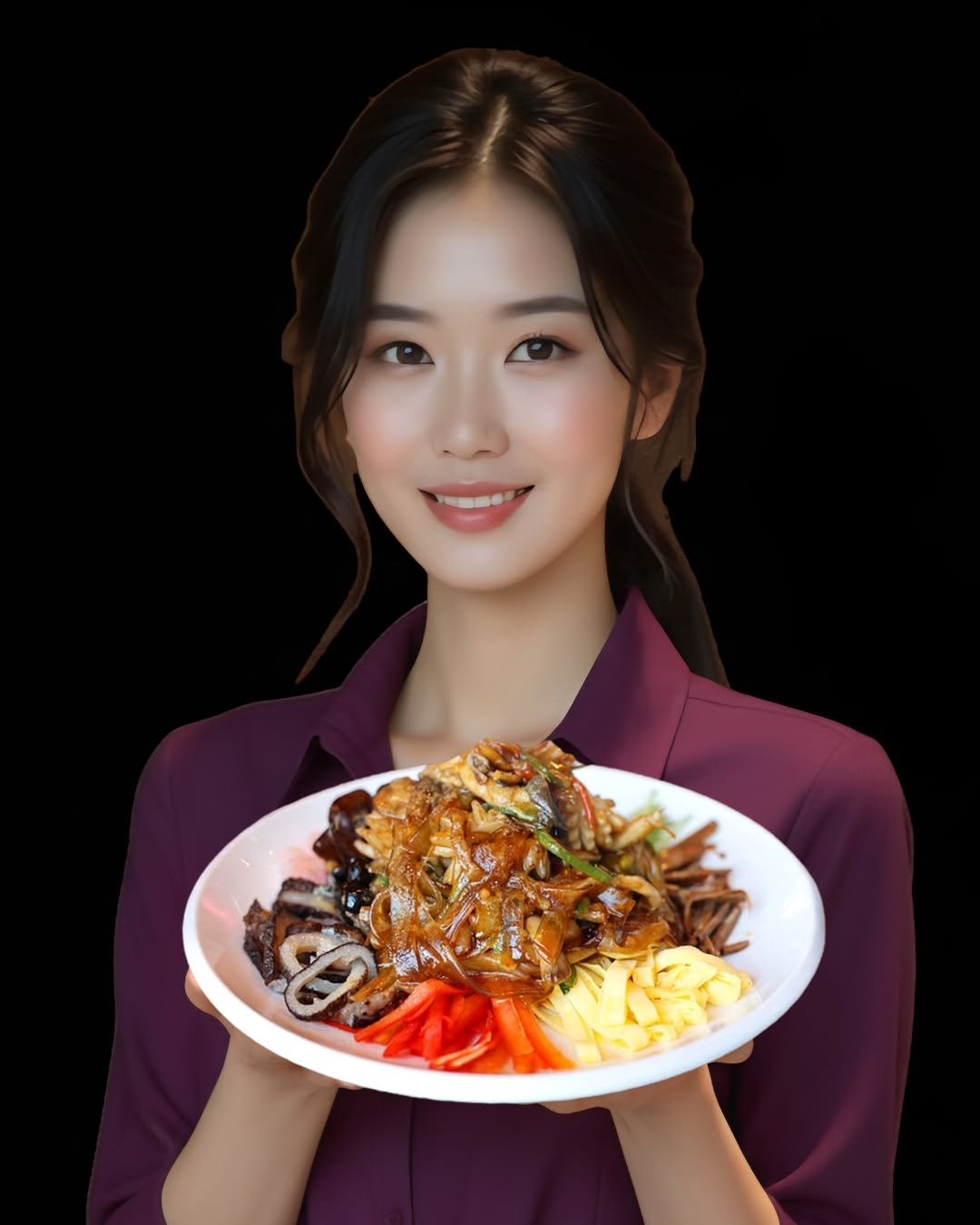 Photo by 서룡 | 마포구 상암동 중식당, 중국집 중화요리 맛집 in 서룡. May be an image of 1 person, chicken, chow mein, steak, skewer and text.