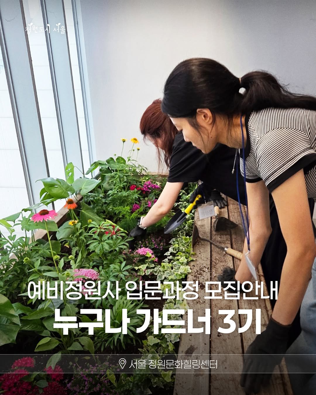 seoul_parks_official 게시물 이미지: 🌿 초보자도 쉽게 배우는 8주간의 정원 이야기! '누구나 가드너' 3기 예비정원사...