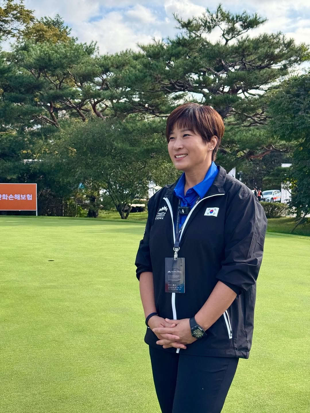 Photo shared by 박세리 on October 27, 2025 tagging @lpga_korea, and @internationalcrown_korea. May be an image of golf, golf course and text.