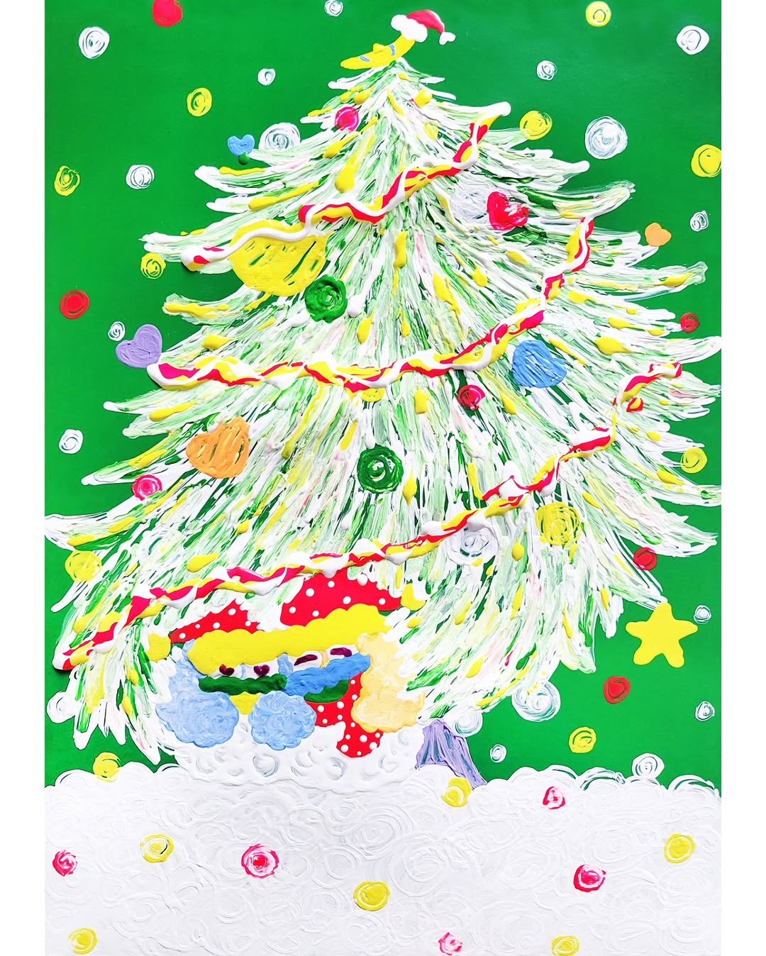 Photo by 정승연 on December 25, 2025. May be a doodle of christmas tree, tinsel, snowman and text.