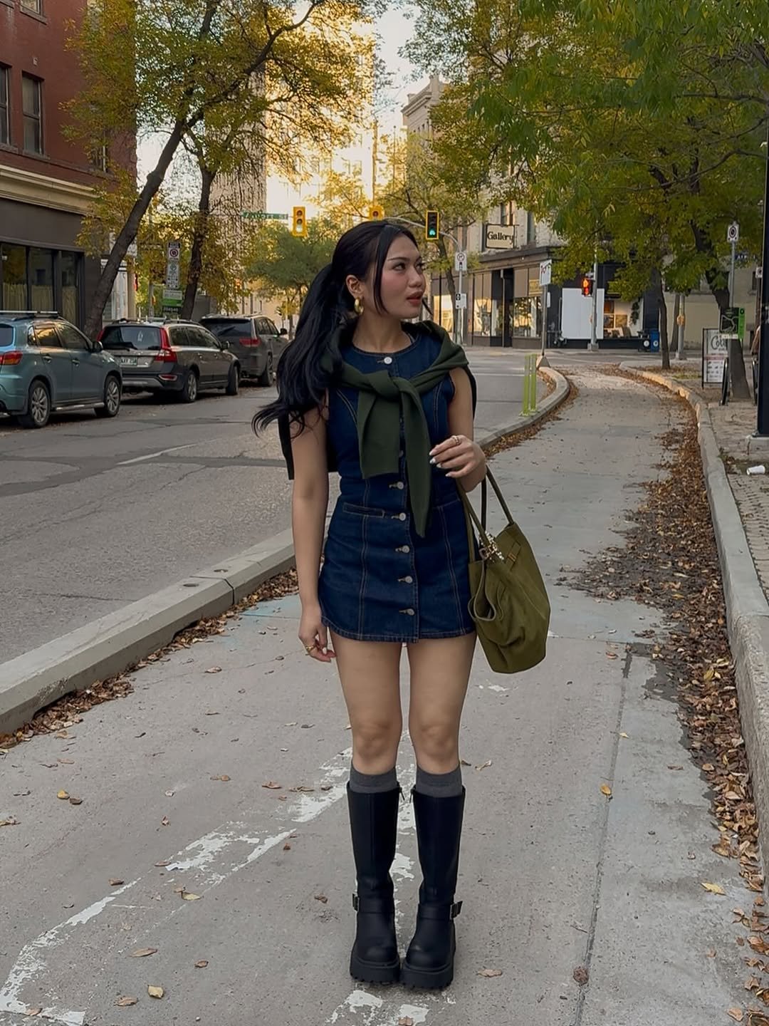 Photo shared by Shayne Hydn on October 01, 2025 tagging @peppermayo. May be an image of beret, miniskirt, turtleneck, street and text.