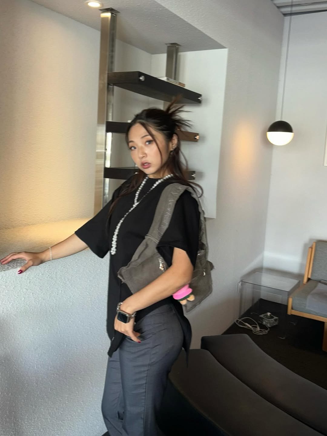 Photo shared by 이가효 on September 14, 2025 tagging @ilroze_official. May be an image of 1 person, jumpsuit, stethoscope, sling and text.