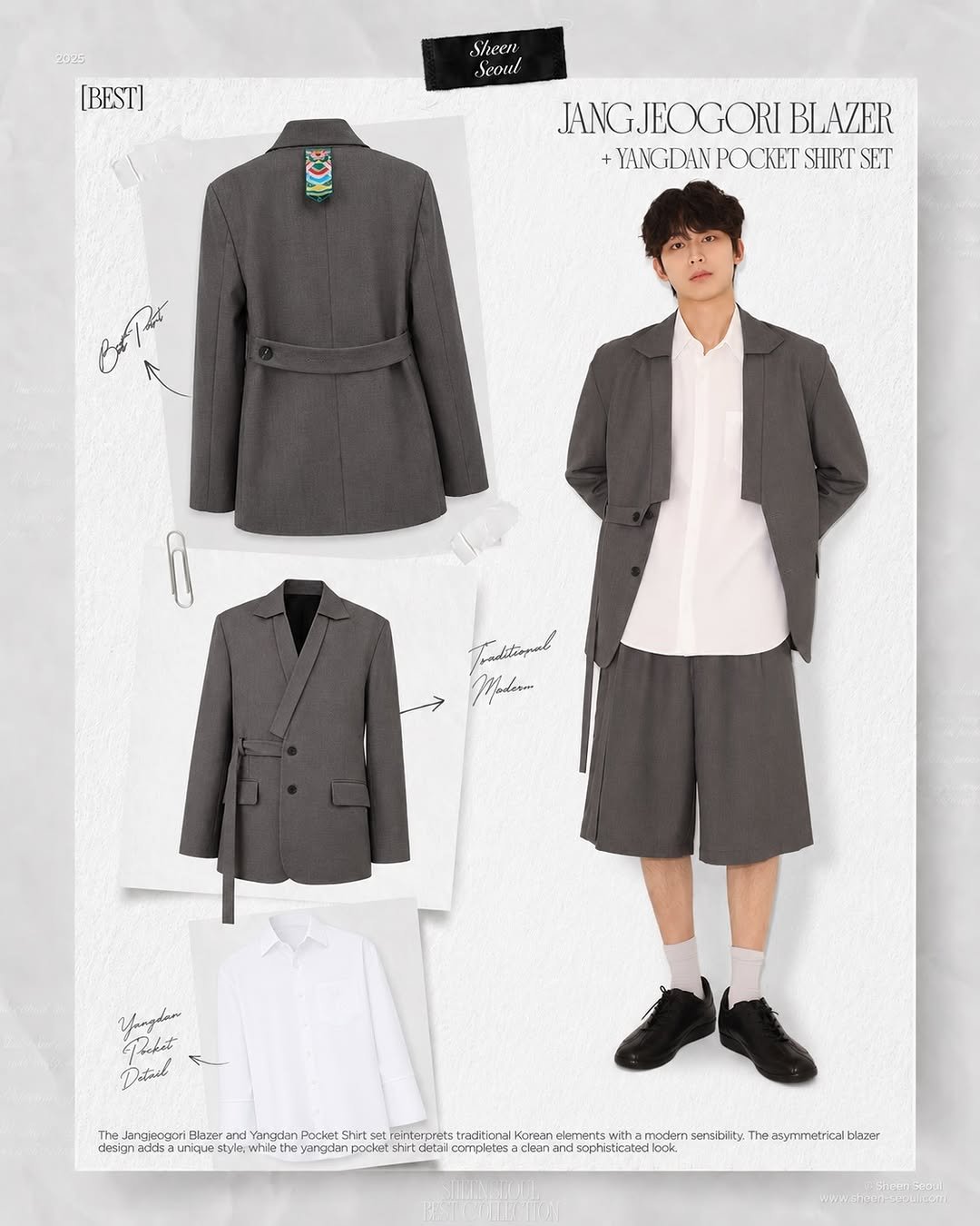 sheen_seoul 게시물 이미지: [BEST] JANGJEOGORI BLAZERT + YANGDAN POCKET SHIRT SET