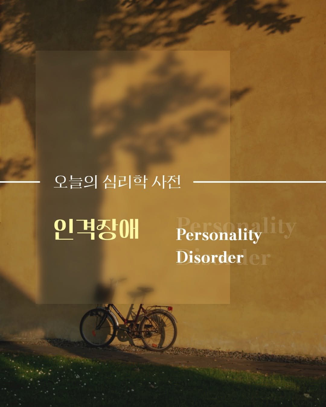 Photo by 내 마음의 안전기지(동양북스) on October 23, 2025. May be an image of bicycle, poster, outdoors and text that says '오늘의 심리학 사전 Personalitylity Personality Persona Mlity Disorder er 인격장애'.