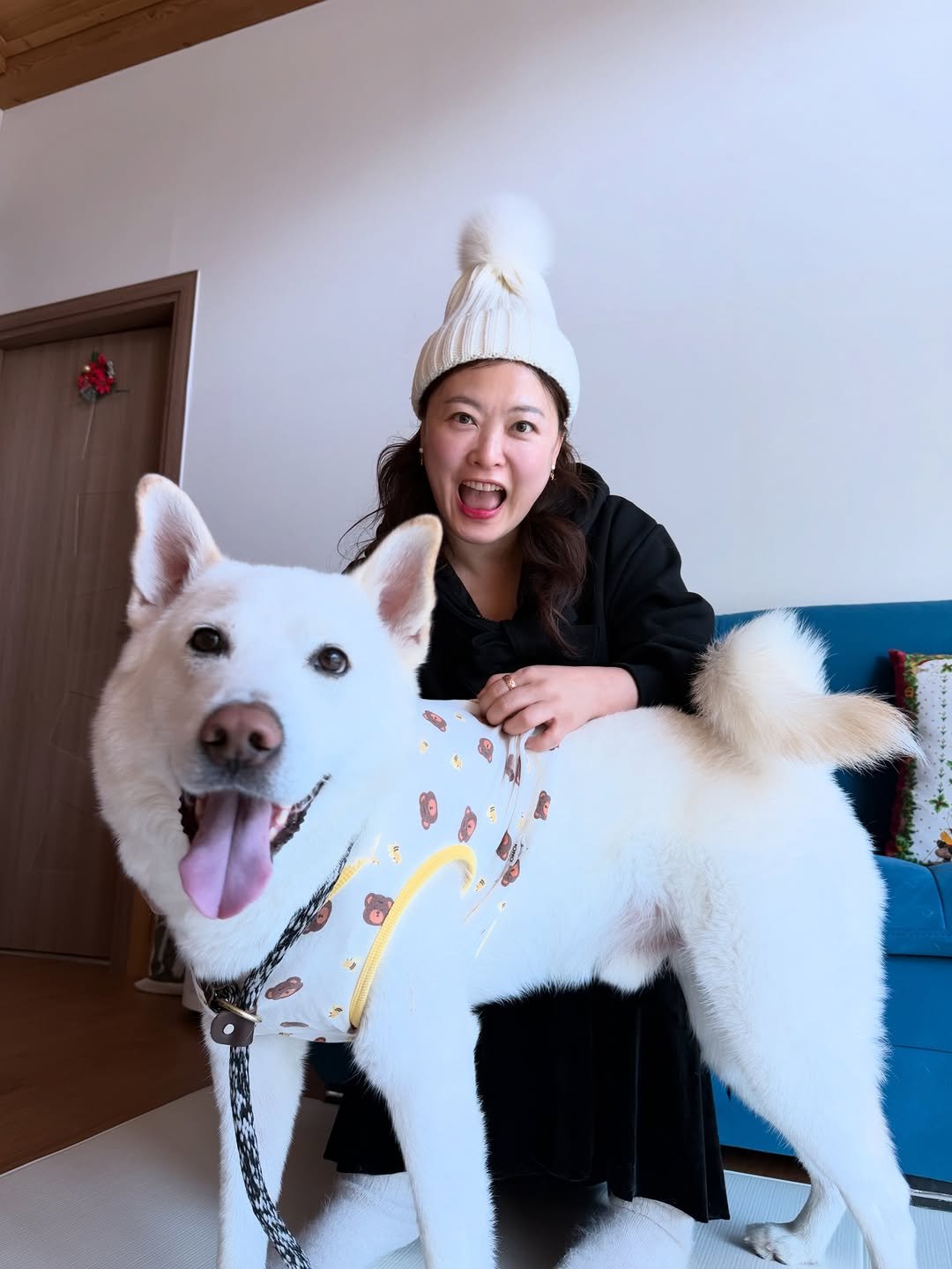 Photo by 개그우먼 심진화🌷 on February 01, 2026. May be an image of dog and text.