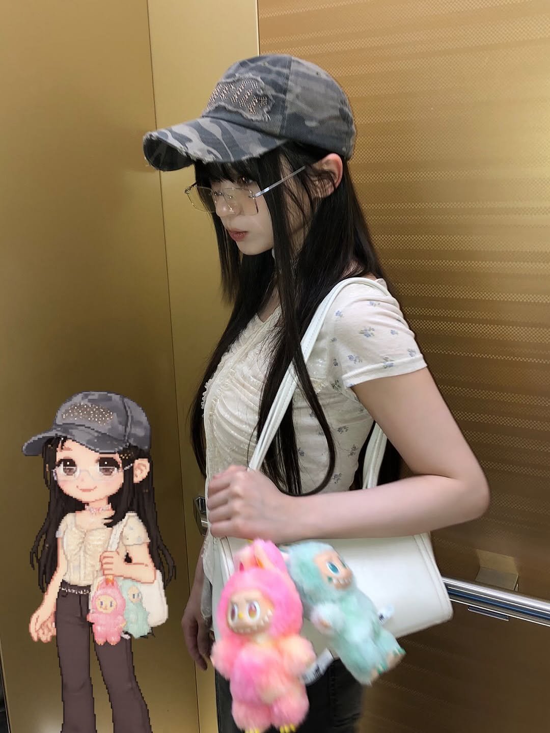 Photo by MASHIRO on July 12, 2025. May be an image of 2 people, toy, hat, purse, sling and text.