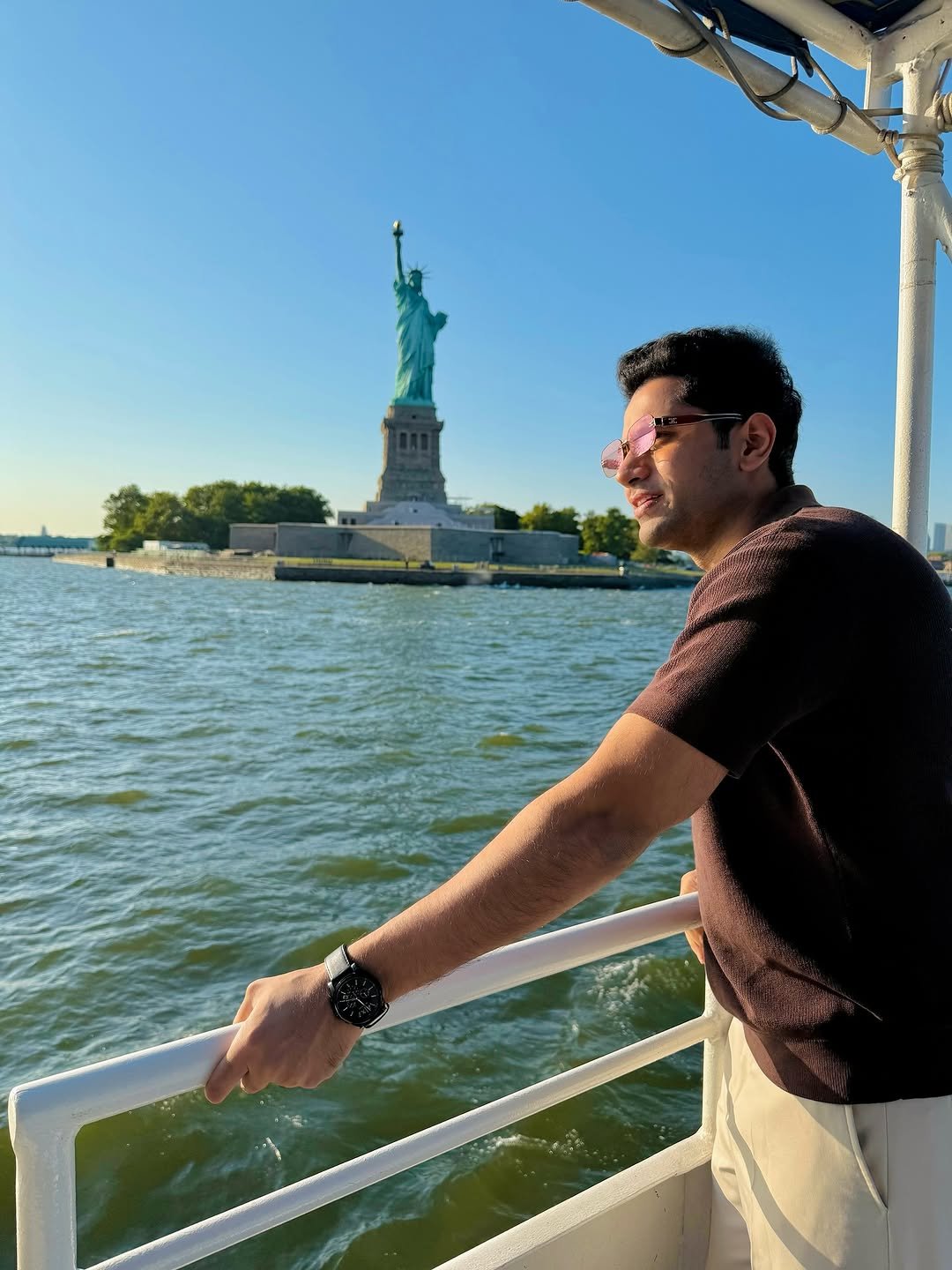 Photo by Shivam malik on August 14, 2025. May be an image of 1 person and the Statue of Liberty.