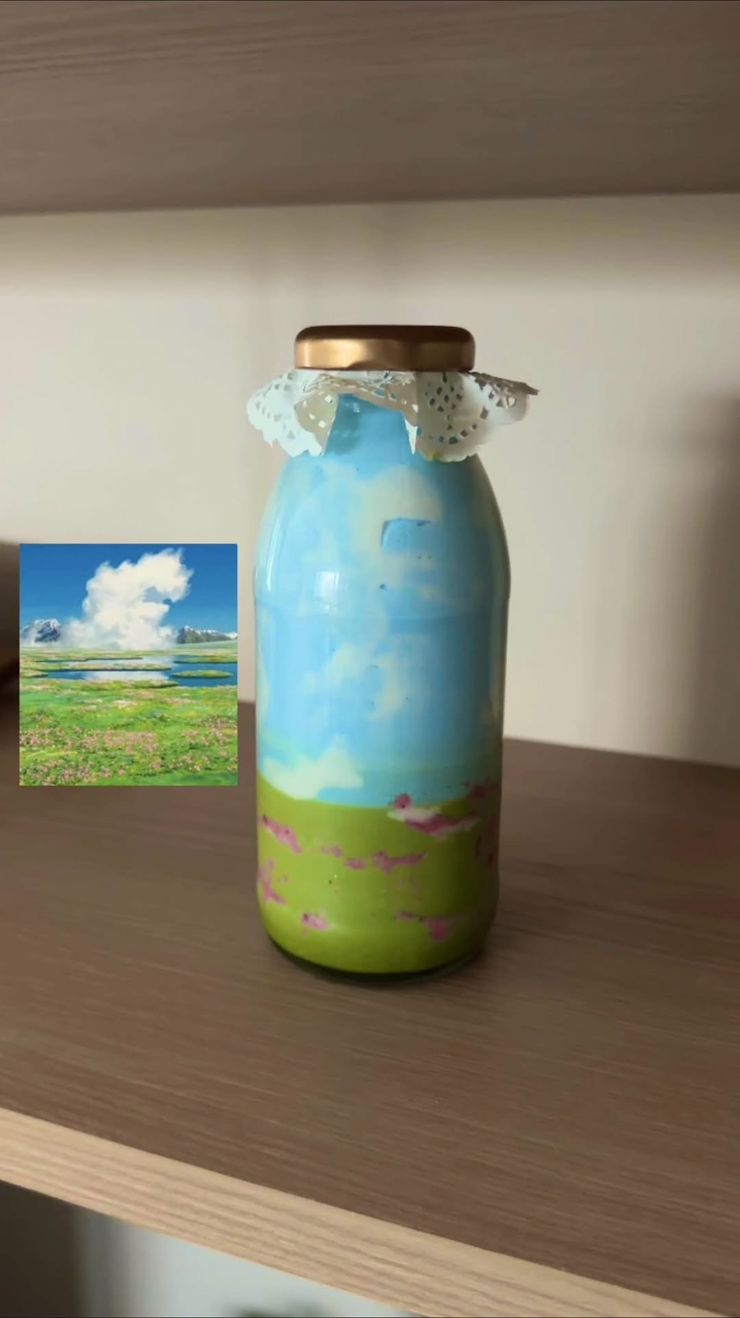 sibatable 게시물 이미지: 지브리 스튜디오 스무디 ☁️
(우유, 생크림 , 꿀, 말차가루 ,스피루리나가루, 딸기가루)