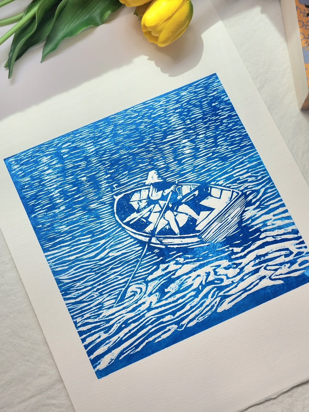 Photo shared by 시그니처프린트 판화그림공방 on September 04, 2025 tagging @noi__nyoung. May be an image of boat, water and text.