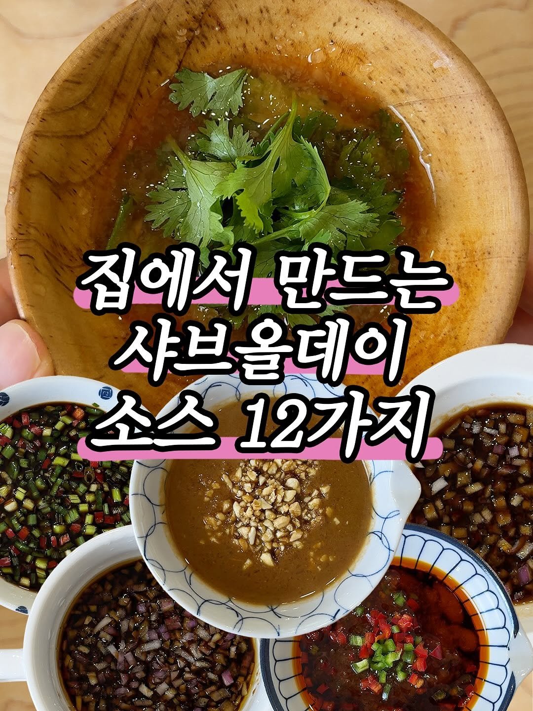 Photo by 살림하는언니들 on August 18, 2025. May be an image of vegetable, stew and text that says '집에서 만드는 샤브올데이 소스 12가지'.