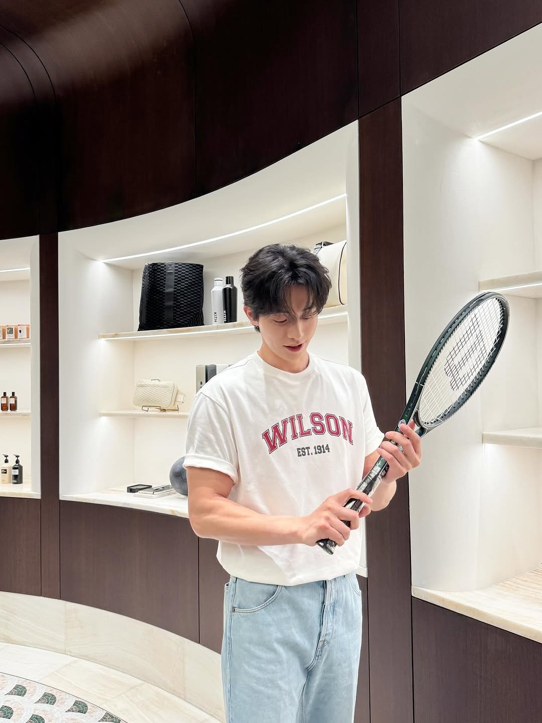 Photo shared by 남주혁 on July 11, 2025 tagging @wilsonkorea.