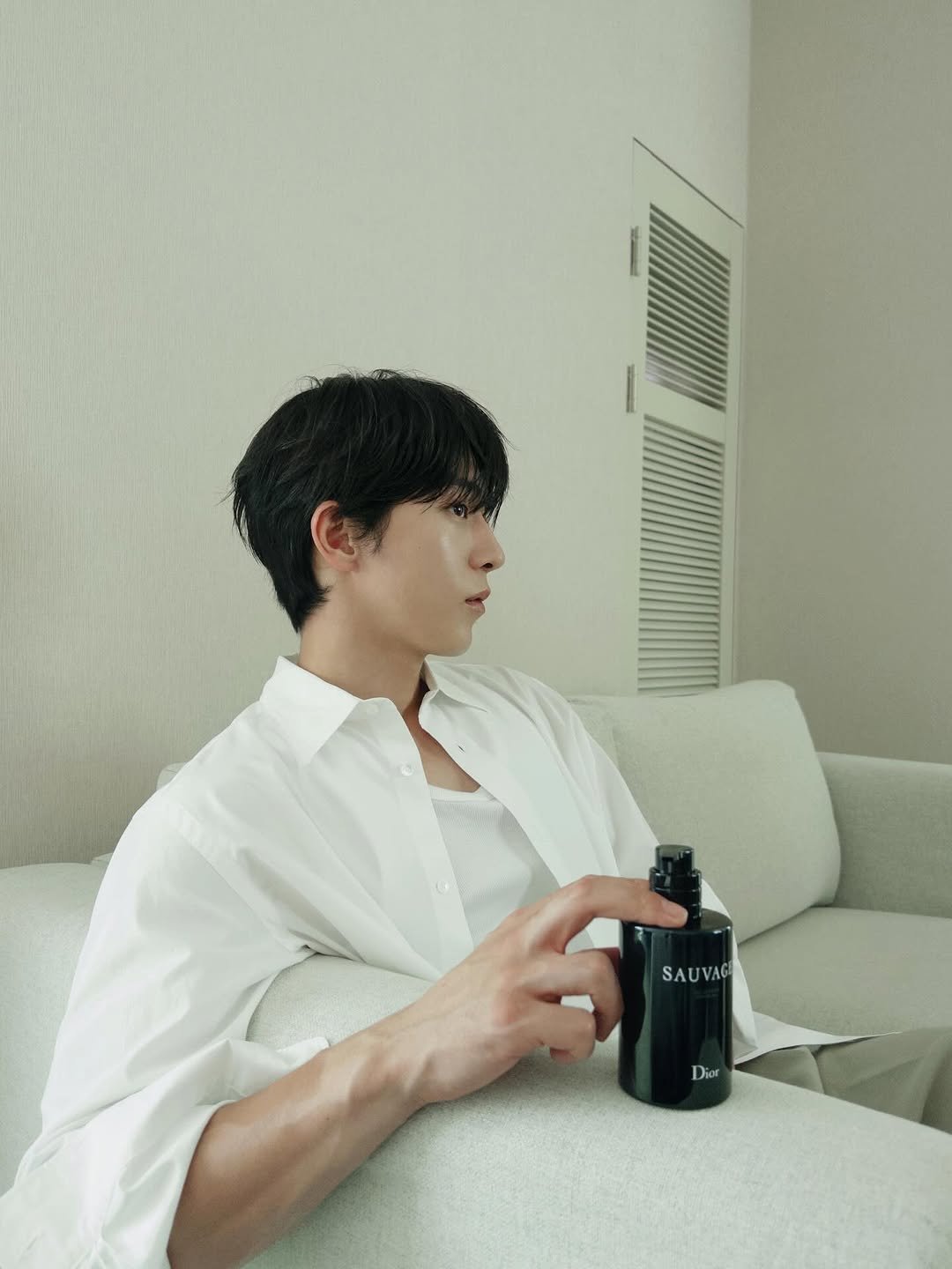 Photo shared by 남주혁 on September 04, 2025 tagging @diorbeauty. May be an image of one or more people, hair and bath robe.