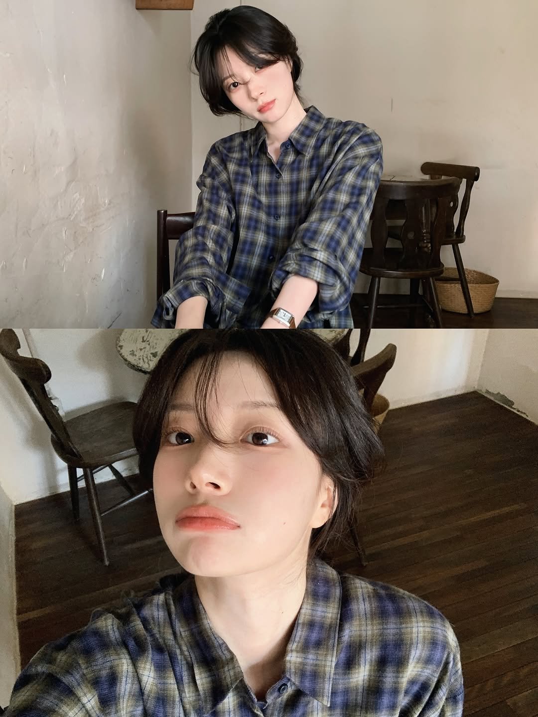 Photo by 진짜 데일리룩, 슬로우앤드 on December 01, 2025. May be an image of one or more people, hair, top and text.