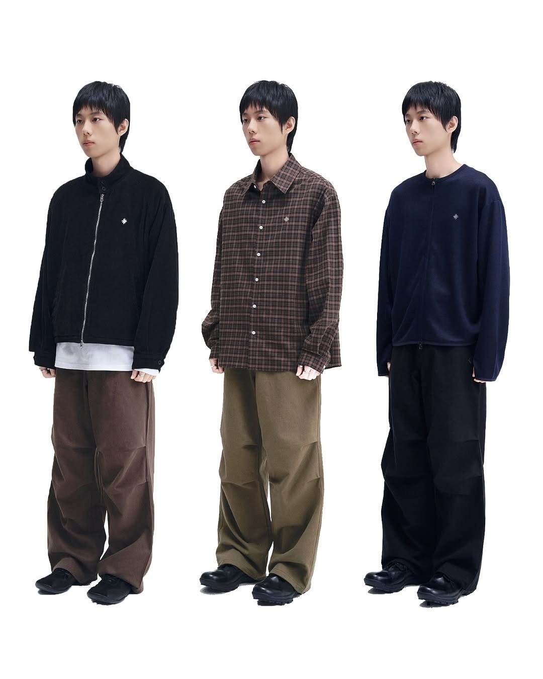 Photo by SLOW RECORD HOUSE | 슬로우 레코드 하우스 on September 16, 2025. May be an image of 3 people, duffle coat, parka, sweatpants and text.