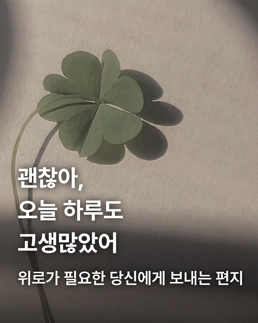 Photo by 출판사 스노우폭스북스 공식 인스타그램 on September 29, 2025. May be an image of text that says '괜찮아, 오늘 하루도 고생많았어 위로가 필요한 당신에게 보내는 편지'.