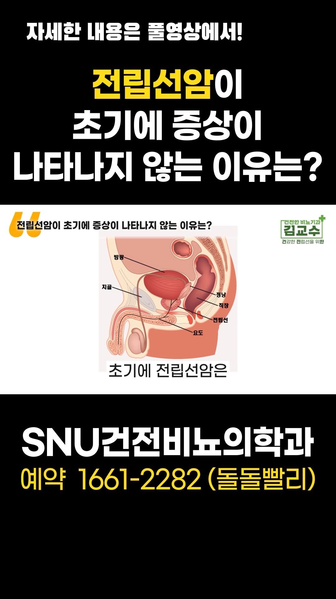 snu_urology 게시물 이미지: 전립선암이 초기에 증상이 나타나지 않는 이유는? 
#전립선암 
#전립선암초기증상...