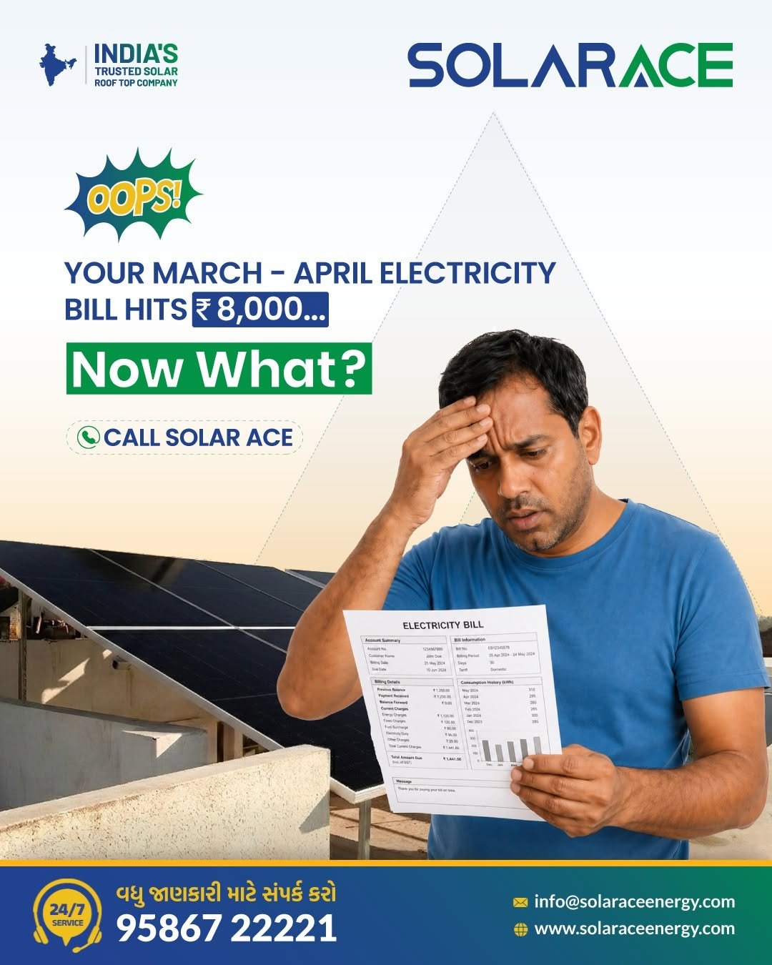 solarace_energy 게시물 이미지: ₹8000 electricity bill? 😳
Now what?

👉 Go...