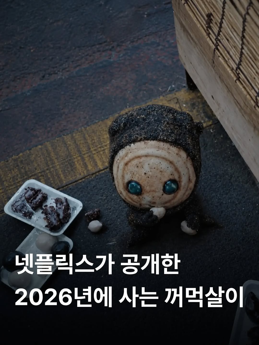 some2lve 게시물 이미지: 넷플이 2026년에 사는 꺼먹살이 올려줬는데
그네도 타고 시장가서 떡도 훔쳐먹고...