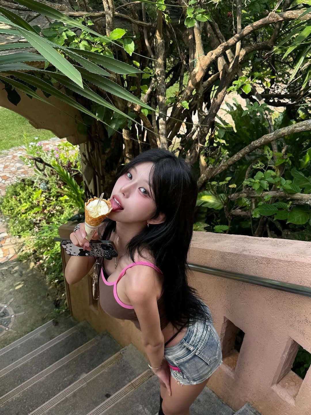 Photo by 최솜이 on September 30, 2025. May be an image of 1 person, ice cream, outdoors and text.