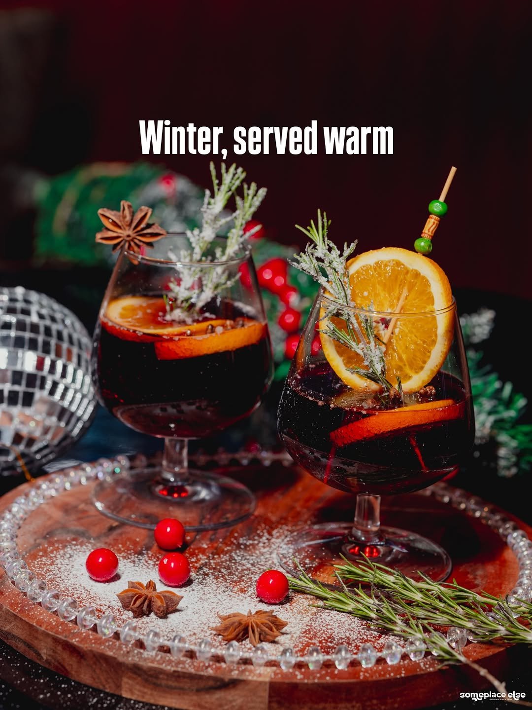 Photo by Someplace Else, Mumbai on December 22, 2025. May be an image of drink and text that says 'Winter, Winter,servedwarn served warm ၁၁၀ေ'.