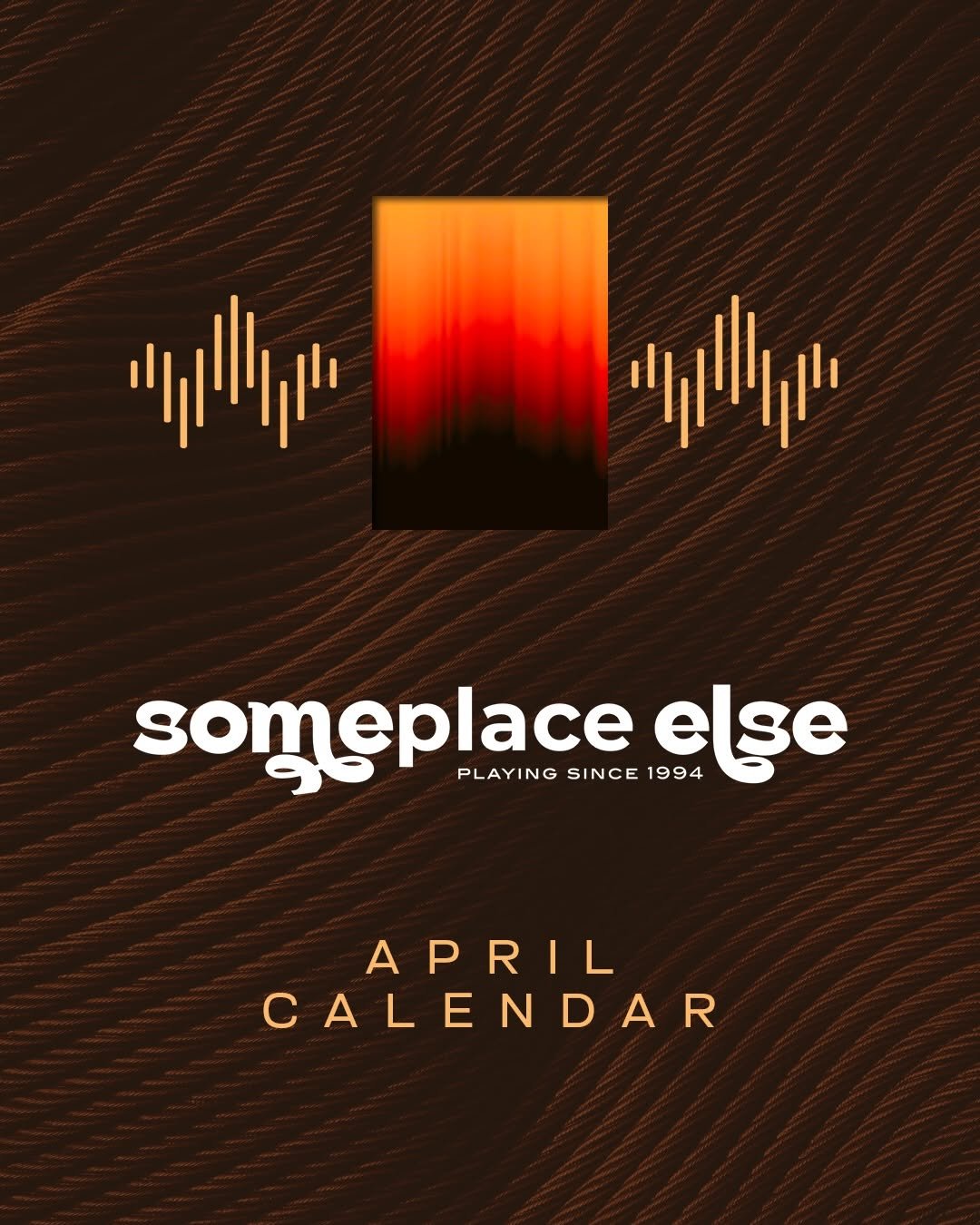 Photo by Someplace Else, Mumbai on April 13, 2026. May be an image of ‎poster, magazine, calendar and ‎text that says '‎•юψμ מווי someplace PLAYINGSINCE1994 SINCE 1994 ടട്ട്രഭ PLAYING APRIL CALENDAR‎'‎‎.