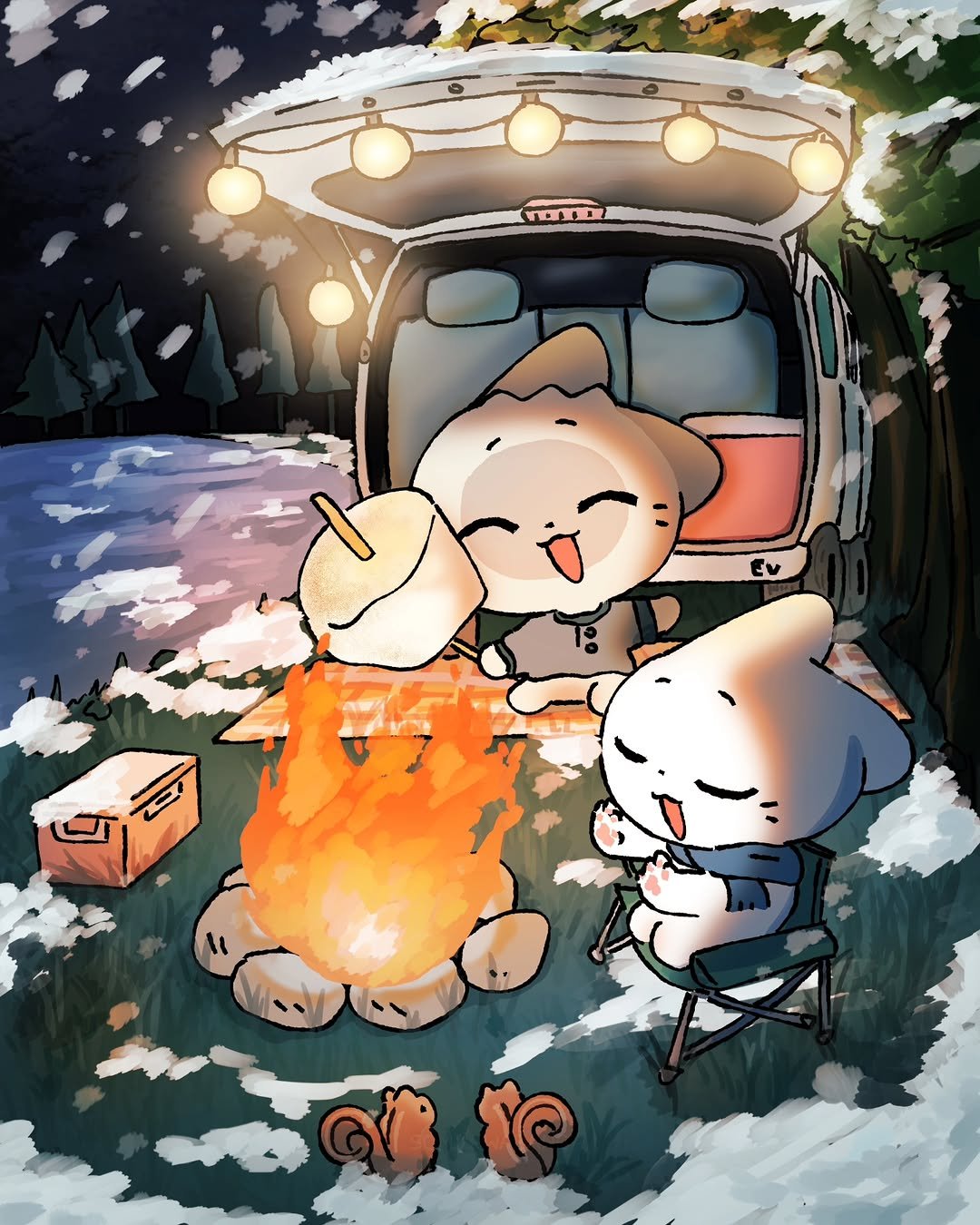 Photo by 소미화방 | Somi Hwabang on November 07, 2025. May be a doodle of snowman, lantern, outdoors and text.