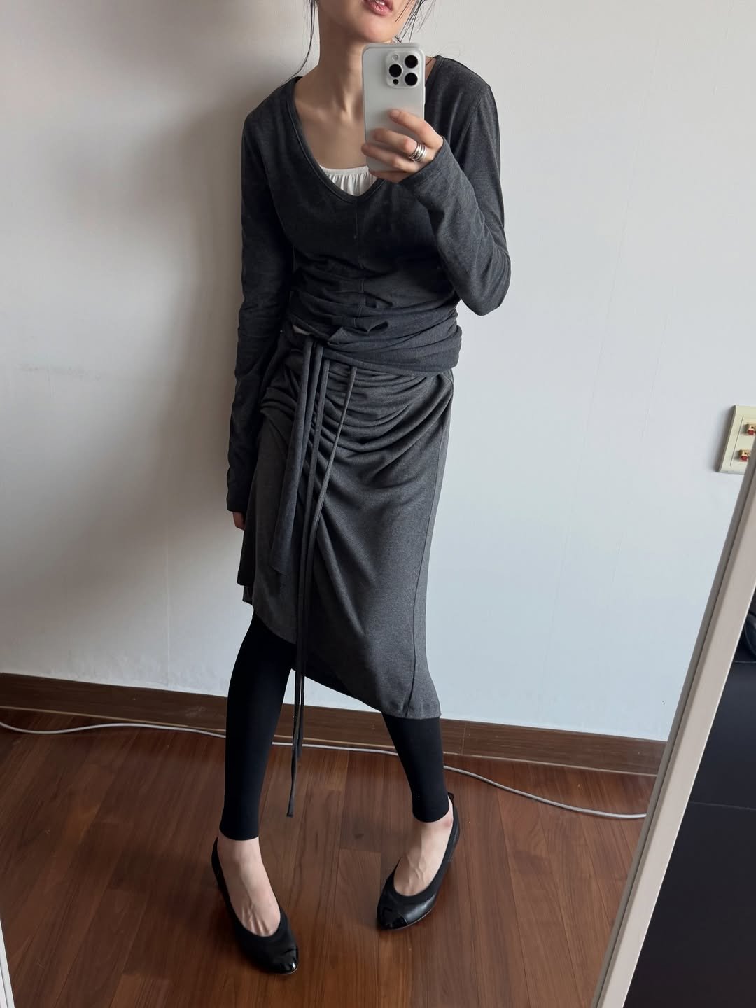 Photo shared by 아방 on January 29, 2026 tagging @lowtide_official. May be an image of dress, tights and text.