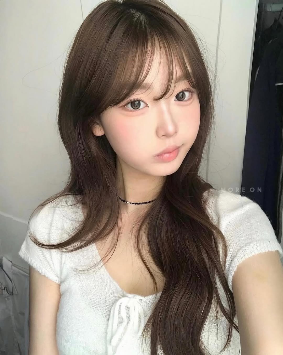 Photo by 합정미용실 모어온 송아인 in 합정 with @hapjeong.moreon. May be a selfie of one or more people, long hair and text.