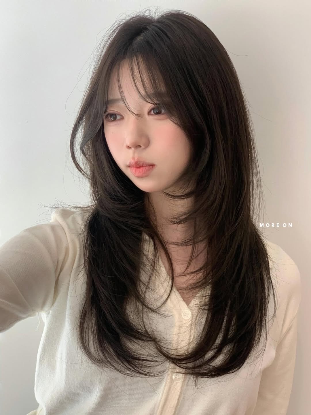 Photo by 합정미용실 모어온 송아인 in 합정 with @hapjeong.moreon. May be an image of one or more people, bangs, braids, top and text.