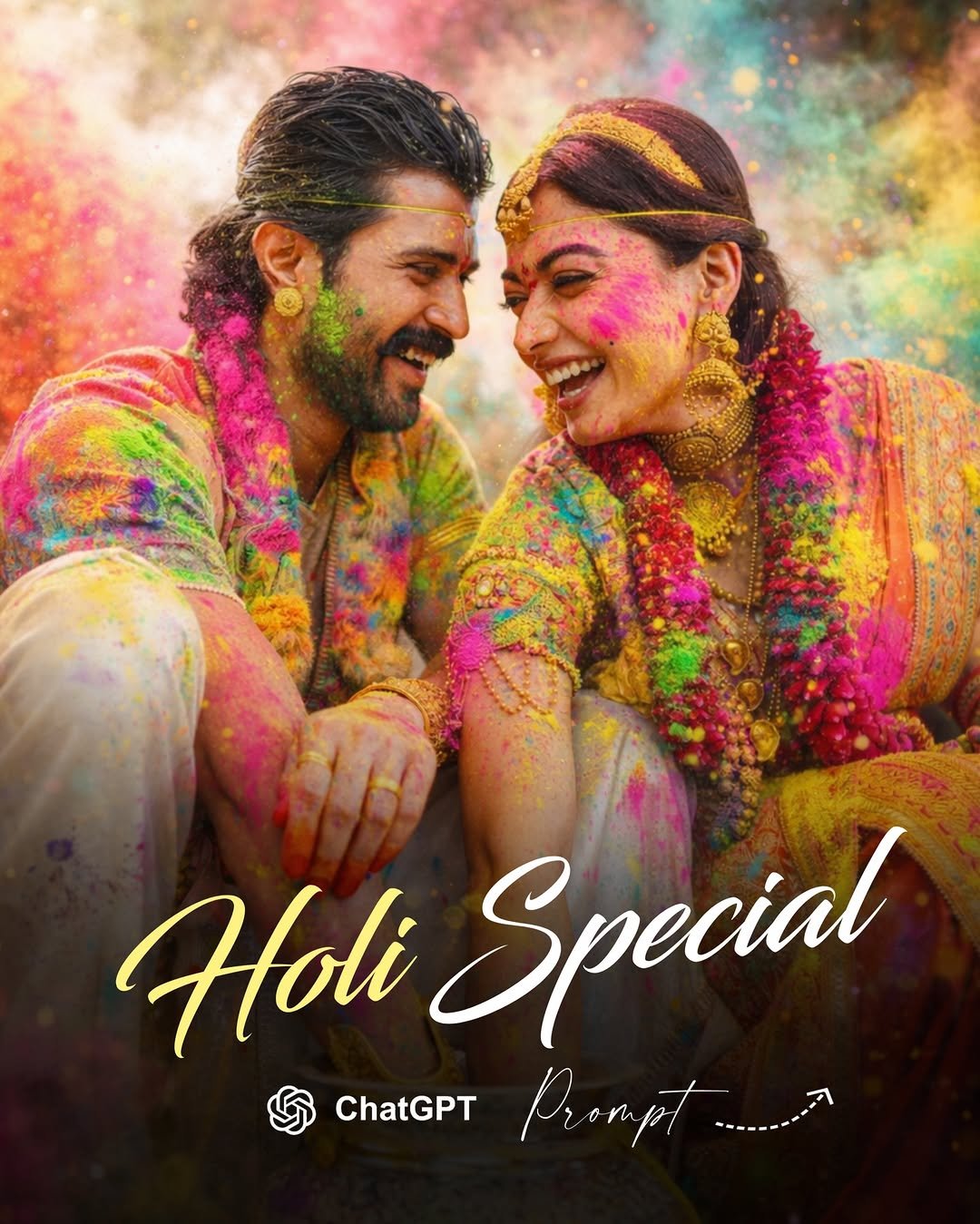 Photo by Sopan Gomase - Tech on March 01, 2026. May be an image of card, poster and text that says '3 Holi Special ChatGPT Pronpt.'.