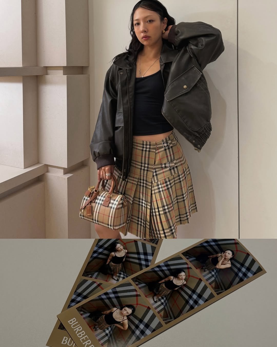 Photo shared by soso🫧 Kim dayoung on September 03, 2025 tagging @burberry. May be an image of 3 people and text that says 'BUK BU BURBER BURBER'.