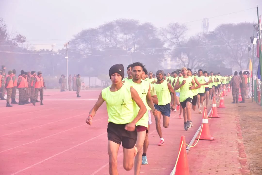 Photo shared by SouthWesternCommand-IA on February 17, 2026 tagging @airnewsalerts, @indianarmy.adgpi, @ddnews_official, @ddnational, @ddindialive, @air.rajasthanofficial, @pib.jaipur, @ddnewsrajasthanofficial, and @joinindianarmy_official. May be an image of track and field, plant, stadium and text.