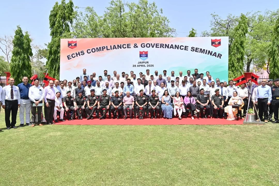Photo by SouthWesternCommand-IA on April 28, 2026. May be an image of text that says 'COMPLIANCE & GOVERNANCE SEMINAR 本 ECHS 28APRIL2026 28 APRIL 2026 JAIPUR JAIPUR'.