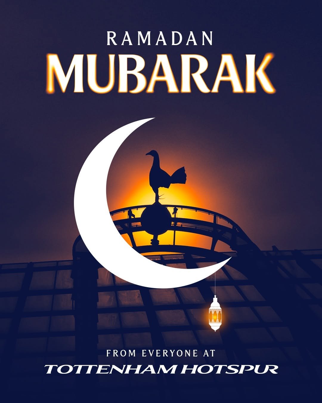 Photo shared by Tottenham Hotspur on February 17, 2026 tagging @spurswomen, and @tottenhamhotspurstadium. May be an image of poster and text that says 'RAMADAN MUBARAK FROM EVERYONE AT TOTTENHAM TOTTENHAMHOTSPUR HOTSPUR'.