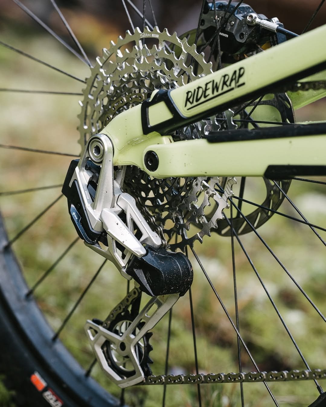 Photo by SRAM MTB on December 02, 2025. May be an image of ‎bicycle, tire and ‎text that says '‎SPAME N2a FUm RIDEWRAP ل‎'‎‎.