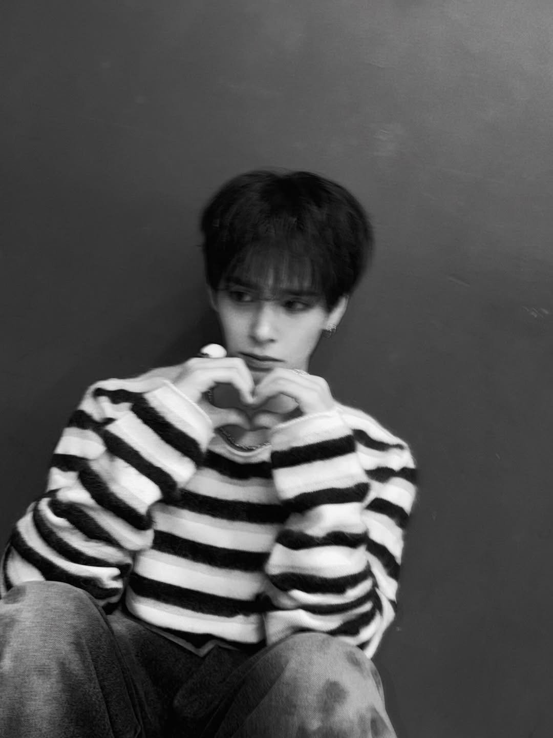 Photo by 세림 SERIM on November 15, 2025. May be a black-and-white image of one or more people, bangs, bolo tie and text.