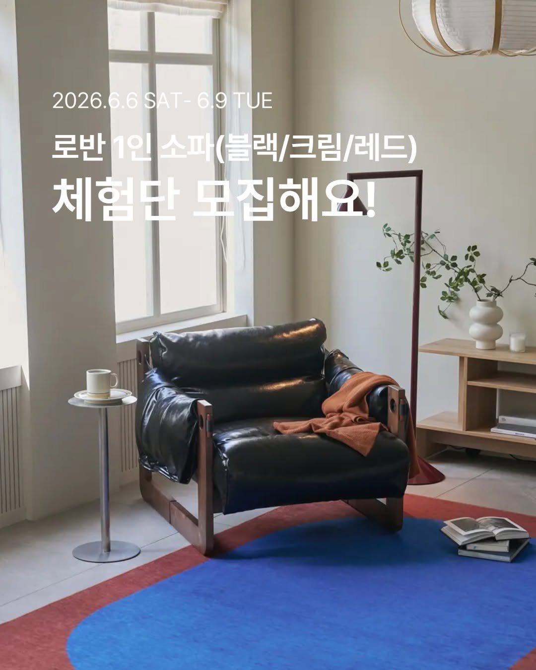 ssome_n_deco 게시물 이미지: 로반 1인 소파(블랙/크림/레드) 체험단을 모집합니다♥️

앉는 순간 느껴지는 깊은...