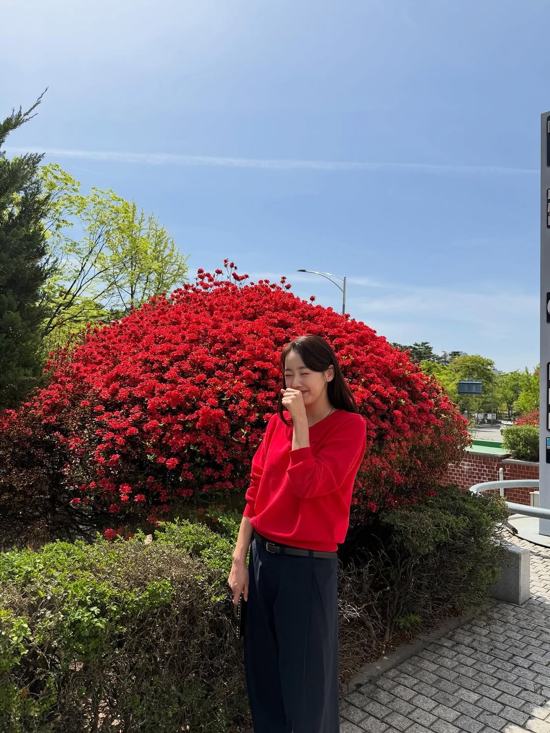 Photo by 소이현😘 on April 15, 2026. May be an image of flower, outdoors and text.