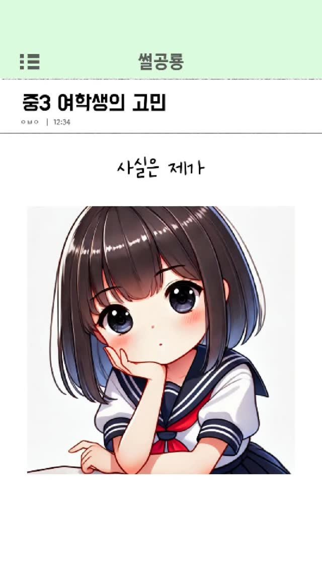 ssul_dino 게시물 이미지: 중3 여학생의 고민
#중3 #고민 #썰스타그램 #썰