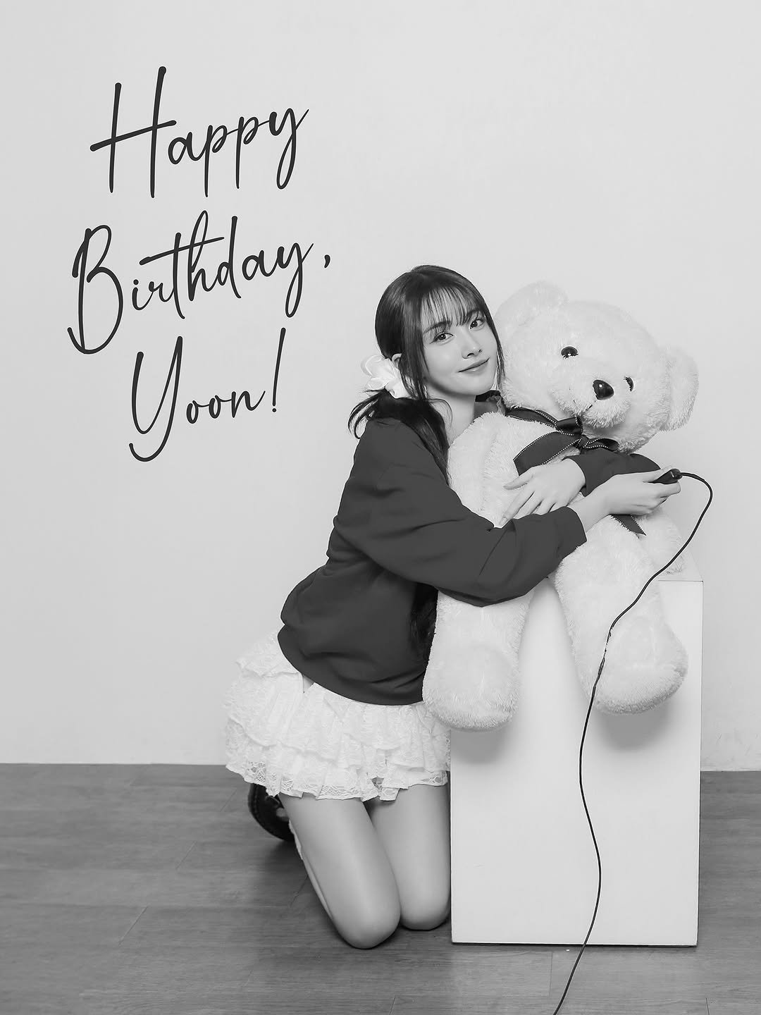 Photo shared by STAYC(스테이씨) on April 13, 2026 tagging @yoon_nxxy. May be an image of text that says 'Happy Bethiday. B Yoor!'.