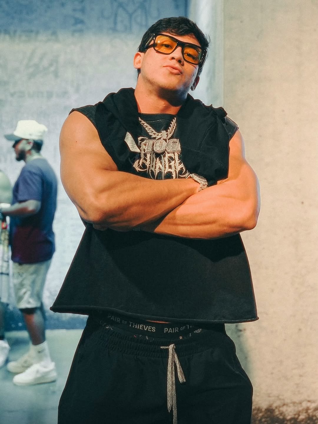Photo shared by TOGI on September 23, 2025 tagging @stoffer__. May be an image of one or more people, biceps, bandanna and glasses.