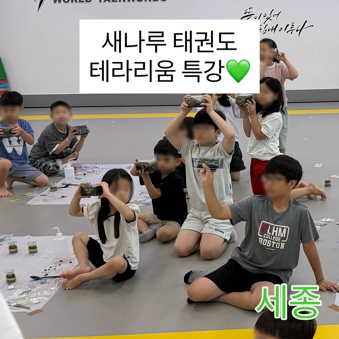 Photo by 도롯 l 테라리움 l 플렌테리어 l 공방 l 출강 l 원데이클래스 l 세종 l 대전 l 청주 on September 03, 2025. May be an image of 7 people, lego and text that says '프이있어 새나루 태권도 행내이루다 테라리움 특강 ari 0se CNEON COLLEGE LHM BOSTO 83បតដ ON 세종'.