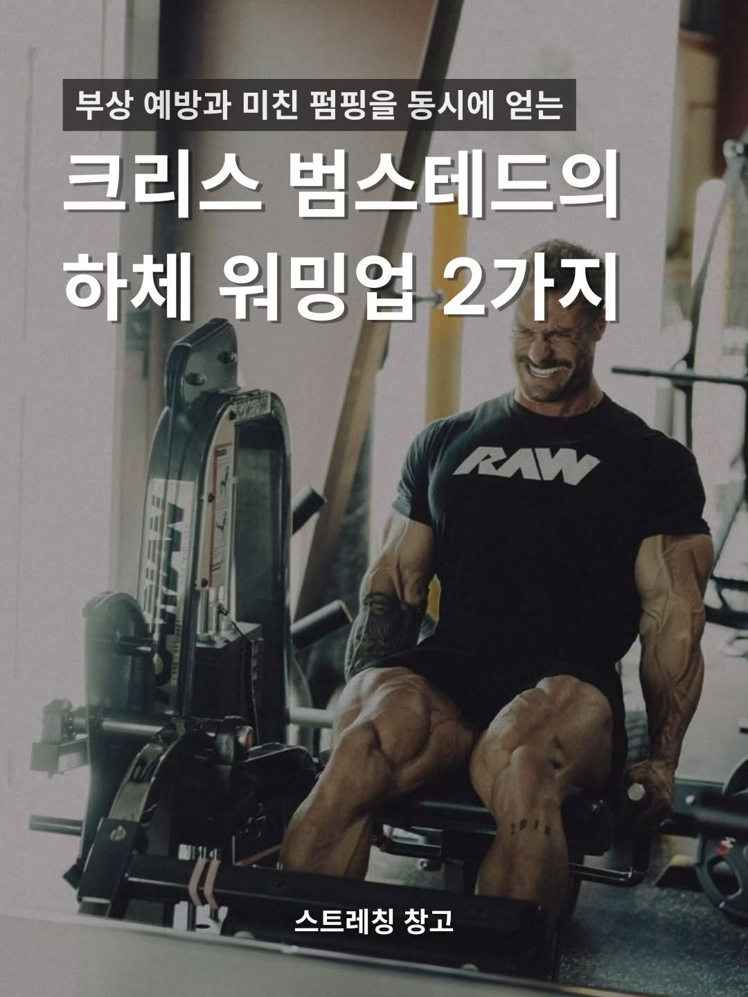 stretch_storage 게시물 이미지: 씨범이 꼭 하는 2가지 하체 워밍업

전 올림피아 클래식 피지크 챔피언
크리스...