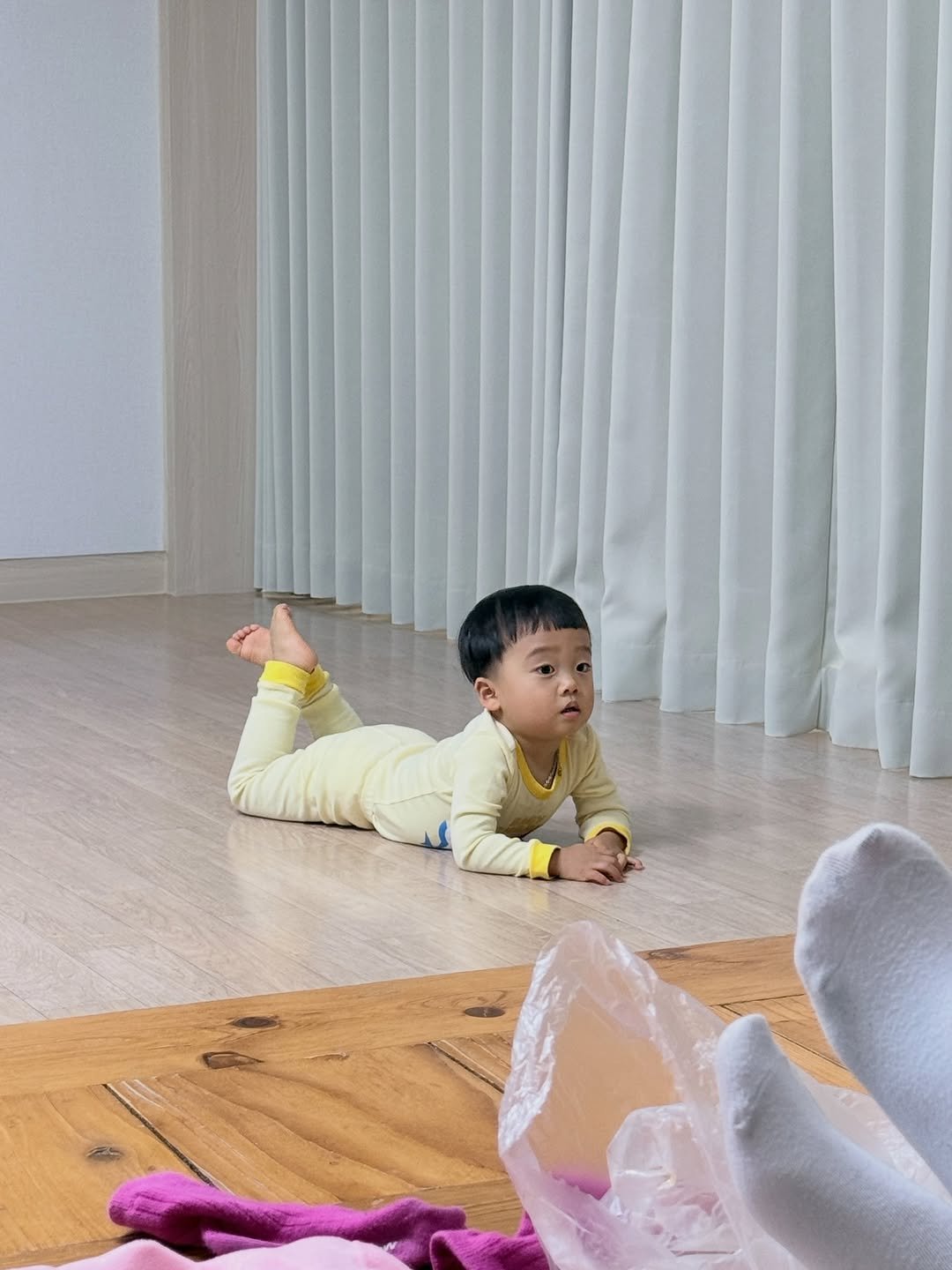 Photo by 양지영 (토빵이네🐰) on February 14, 2026. May be an image of baby, diaper and text.