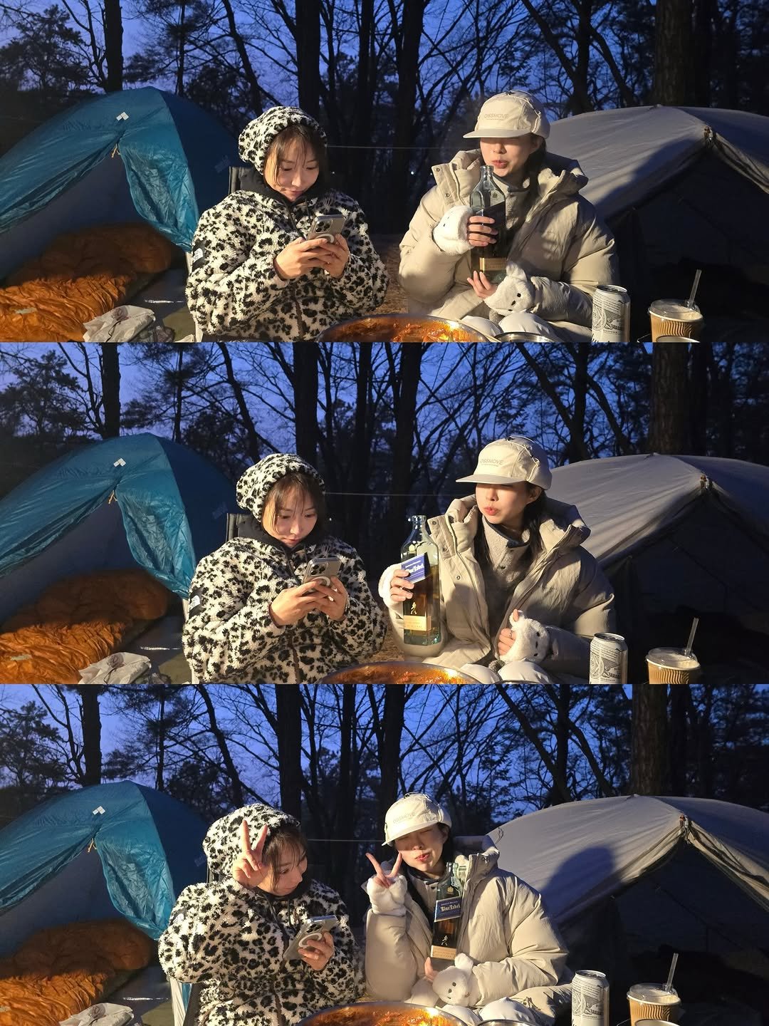 Photo by 스트롱지은 on January 21, 2026. May be an image of campsite, tinfoil, parka, picnic and text.