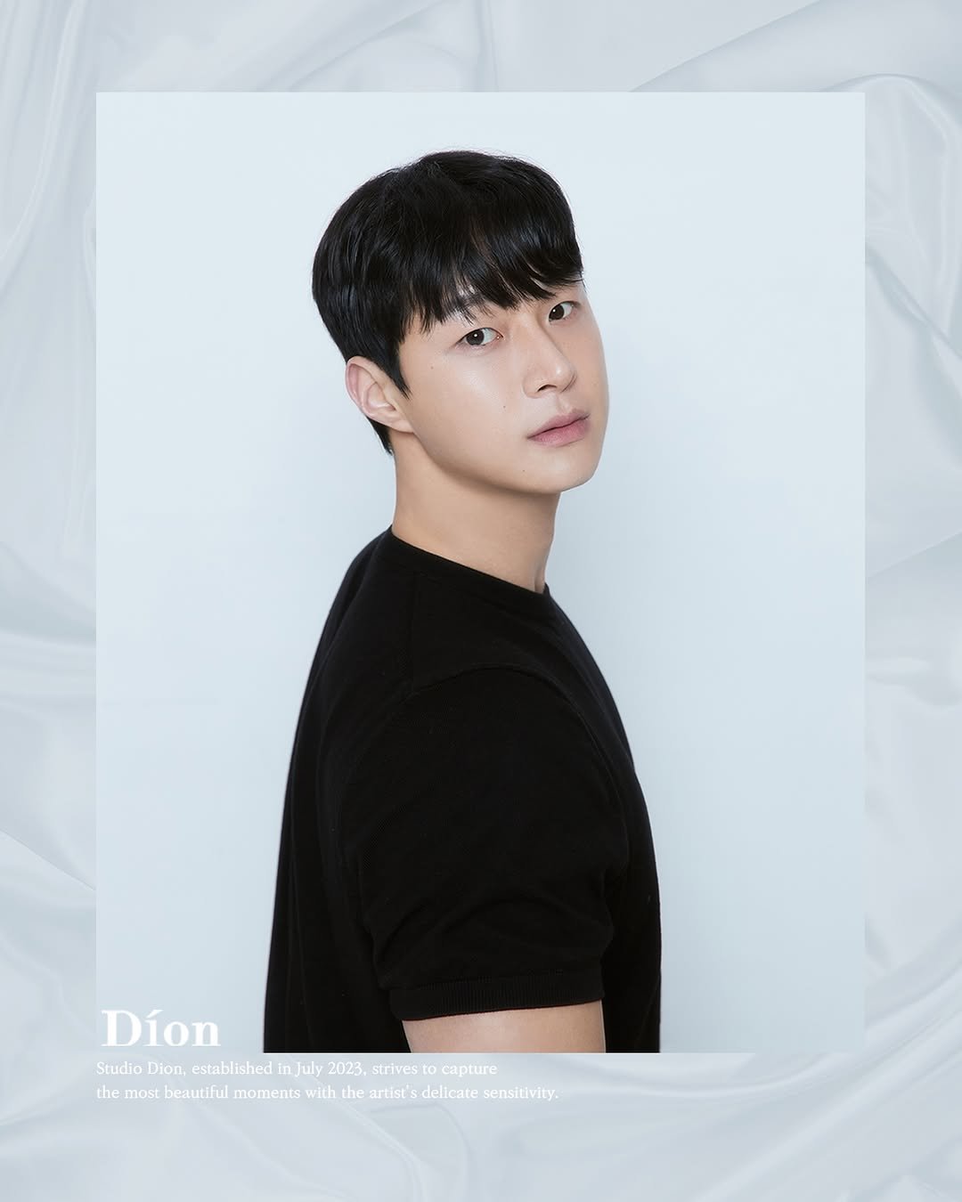 Photo shared by 𝐒𝐓𝐔𝐃𝐈𝐎 𝐃𝐈𝐎𝐍 일반인 프로필사진 | 배우프로필 on November 22, 2025 tagging @juuuuunnm. May be an image of one or more people, hair and text that says 'Díon Studio udoDon.cbial. 0 capture Dion, established July 2023, strives to the most beautiful moments with hemorebaouonans the artist dellcate sdellcatesensitlvity sensitivity.'.