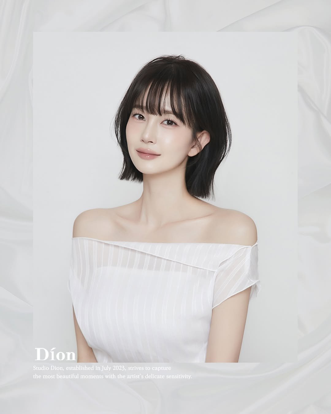 Photo by 𝐒𝐓𝐔𝐃𝐈𝐎 𝐃𝐈𝐎𝐍 일반인 프로필사진 | 배우프로필 in 강남구청역 with @j____euna. May be an image of one or more people, hair, top and text that says 'Díon Studio Dion, established wdoDon.colic2 mhieeaa in July 2023, strives D capture the most beautiful moments with hemosaanasrie the artists delicate sensitivity.'.